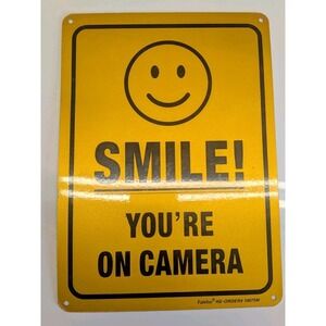 Youre On Camera Sign Yellow  10" BY 7" Reflective Survalance Warning Sign